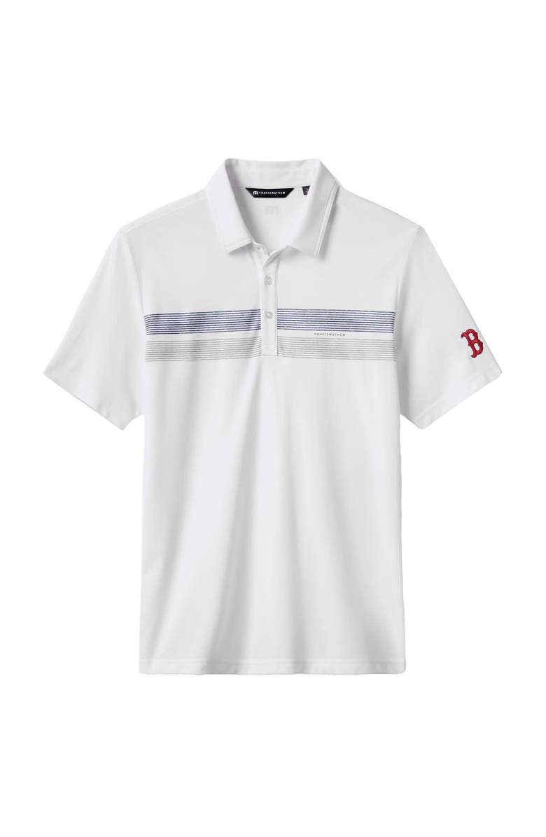 TravisMathew Men's TravisMathew White Boston Red Sox Top Recruit Tri-Blend Polo, Alternate, color, White