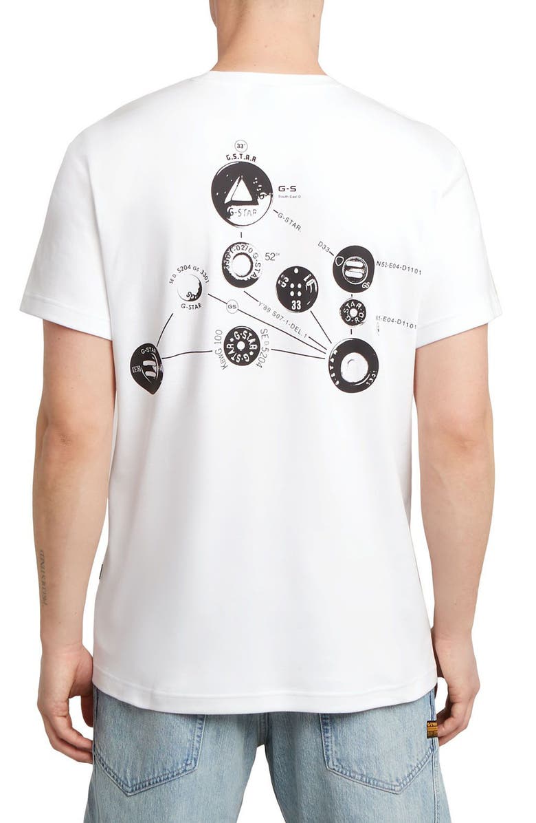 G-STAR Trims Back Organic Cotton Graphic T-Shirt, Alternate, color, White