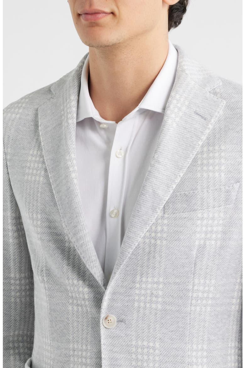 Hanry Slim Fit Plaid Knit Cotton Blend Sport Coat, Alternate, color, SILVER