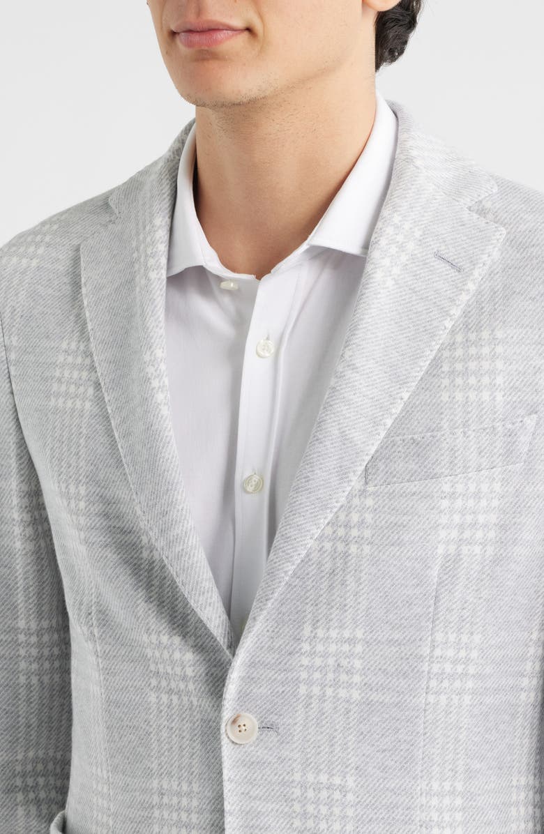BOSS Hanry Slim Fit Plaid Cotton Blend Flannel Sport Coat, Alternate, color, Silver