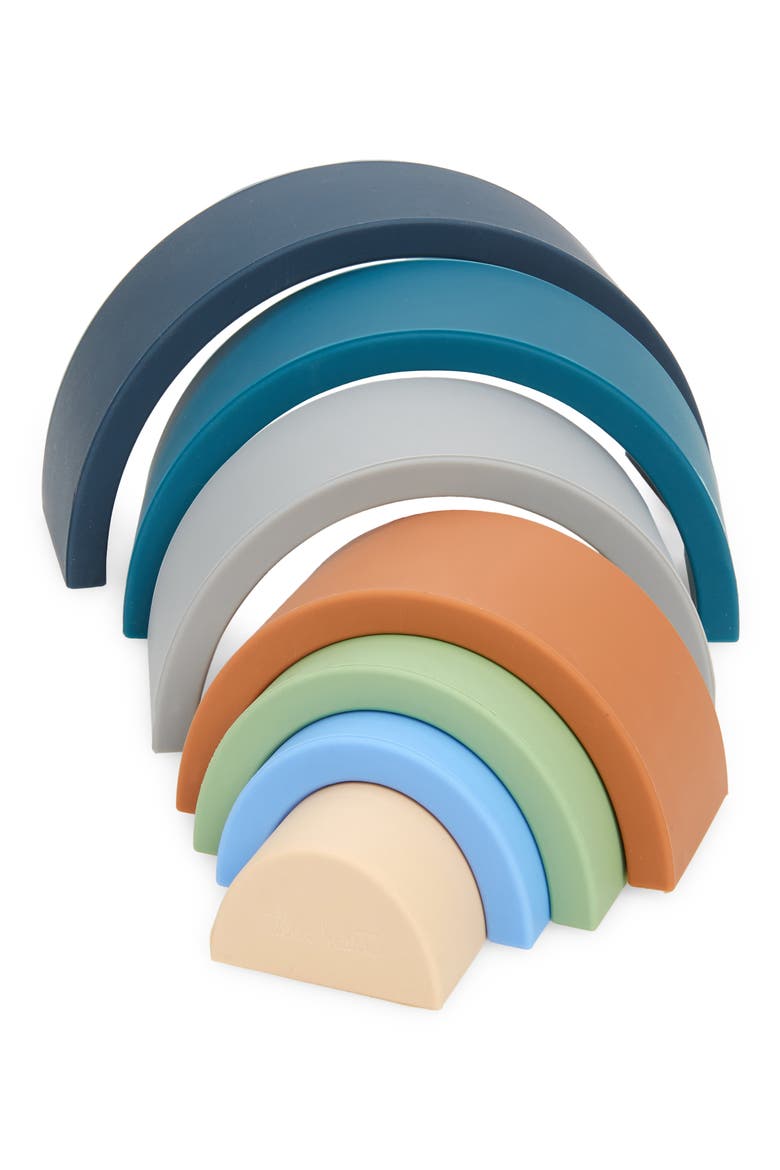 Rainbow Silicone Stacker Toy, Alternate, color, OATMEAL