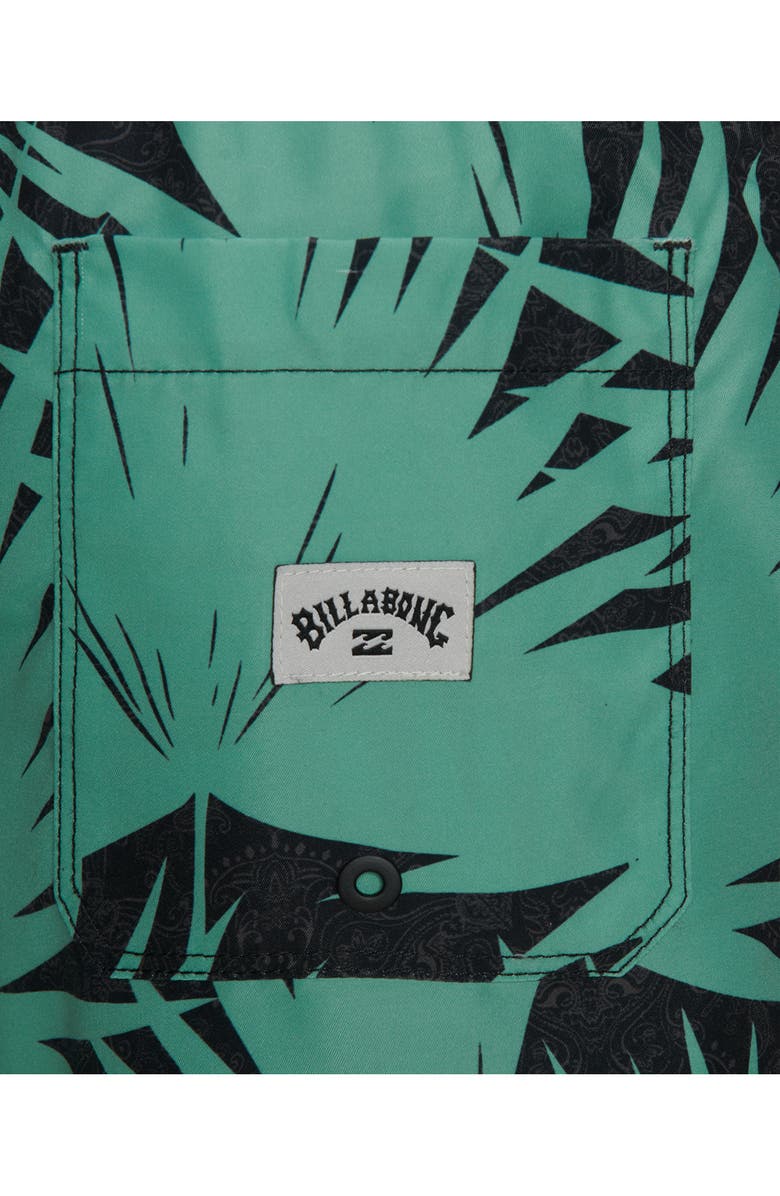 Billabong Kids' Lineup Layback Swim Shorts, Alternate, color, Teal/ Black