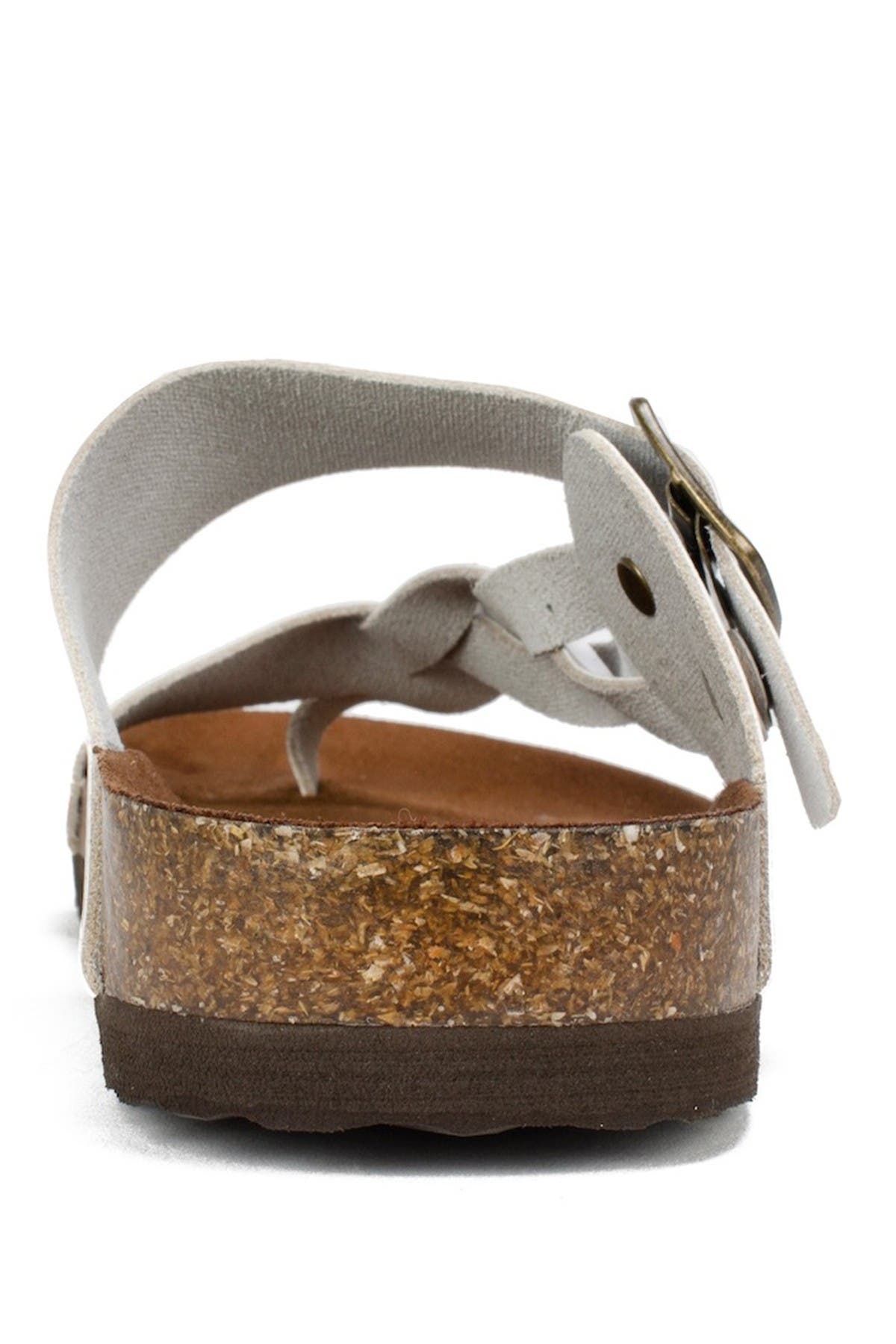 White Mountain Footwear Crawford Braided Footbed Sandal, Alternate, color, White/Leather
