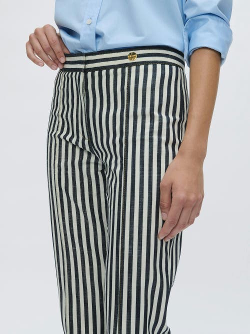 Callas Milano Lola Denim Stripes Crop Pant
