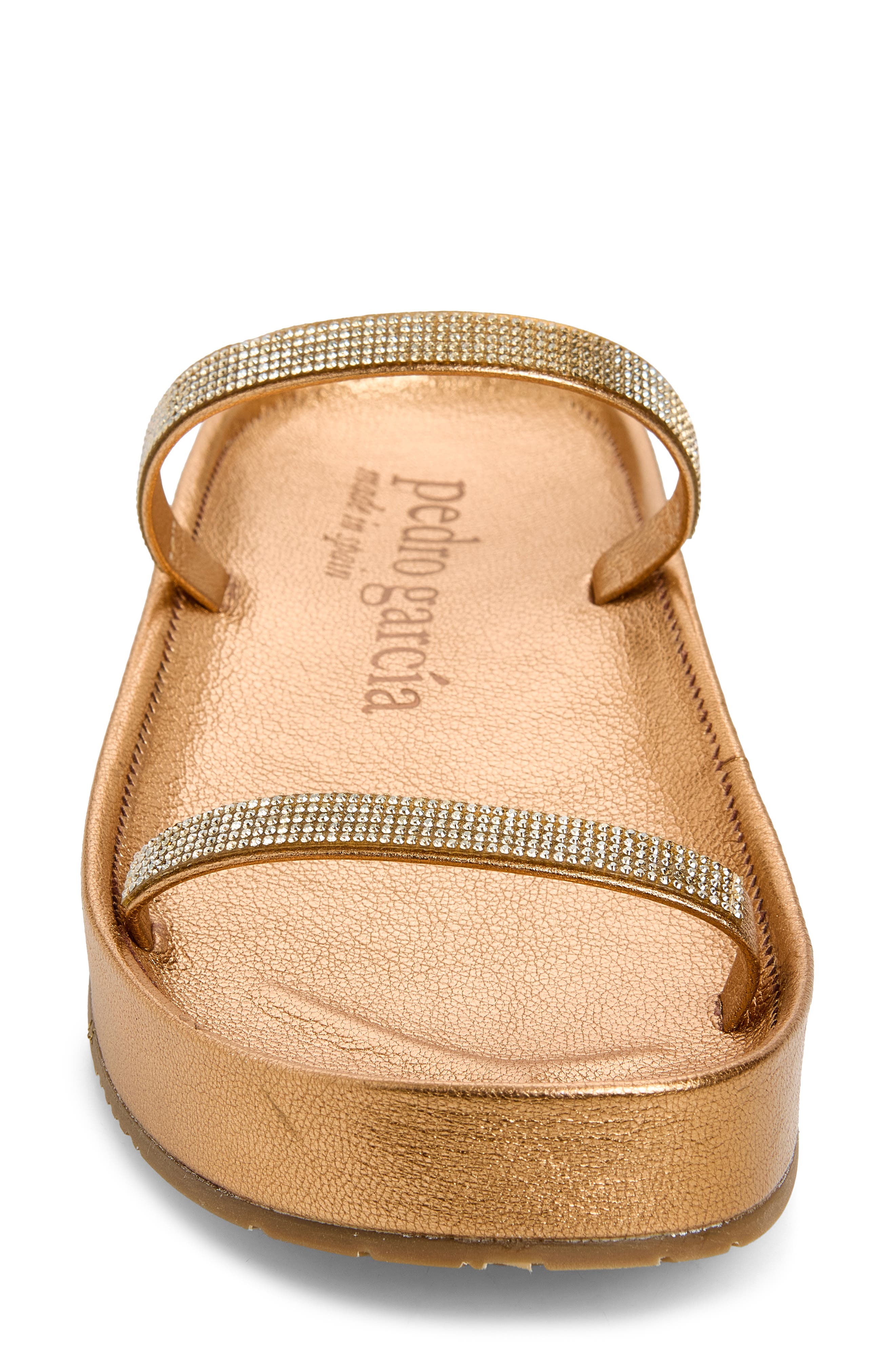 Pedro Garcia Alania Platform Sandal, Alternate, color, Tan Metallic