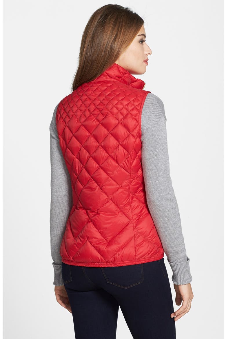 Packable Stand Collar Down Vest, Alternate, color, RED