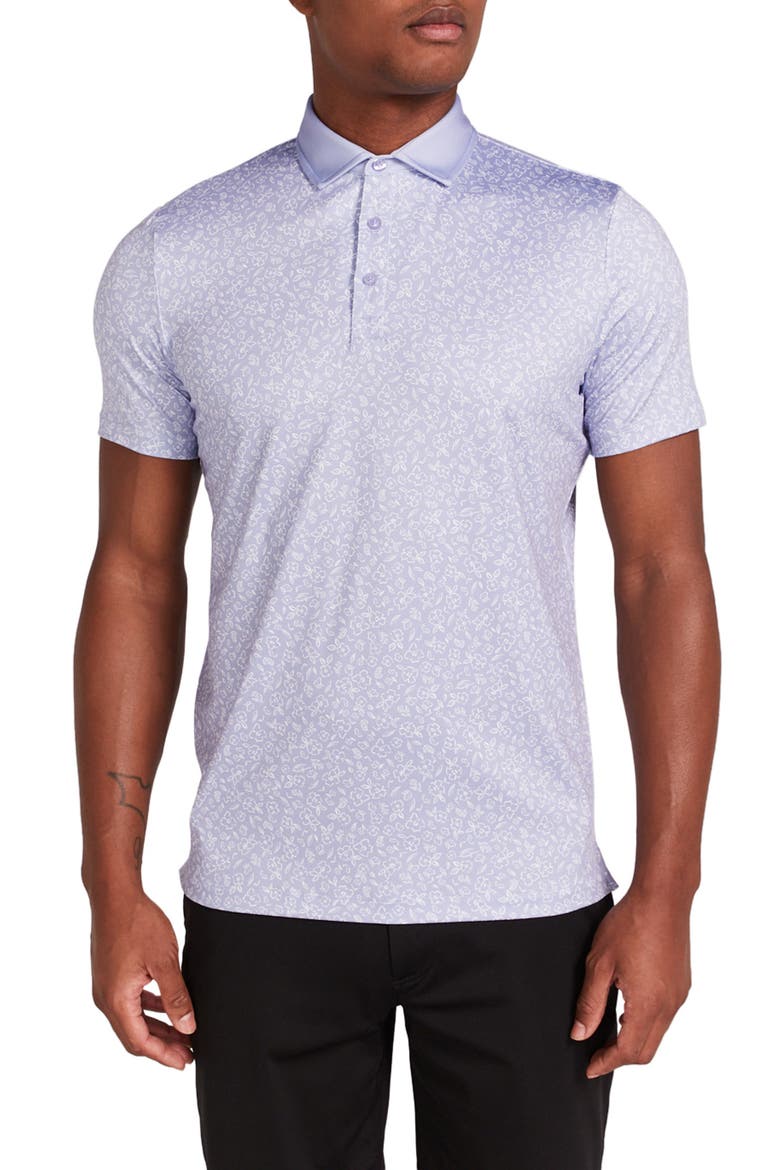 Bendall Floral Performance Golf Polo, Main, color, BABY LAVENDER