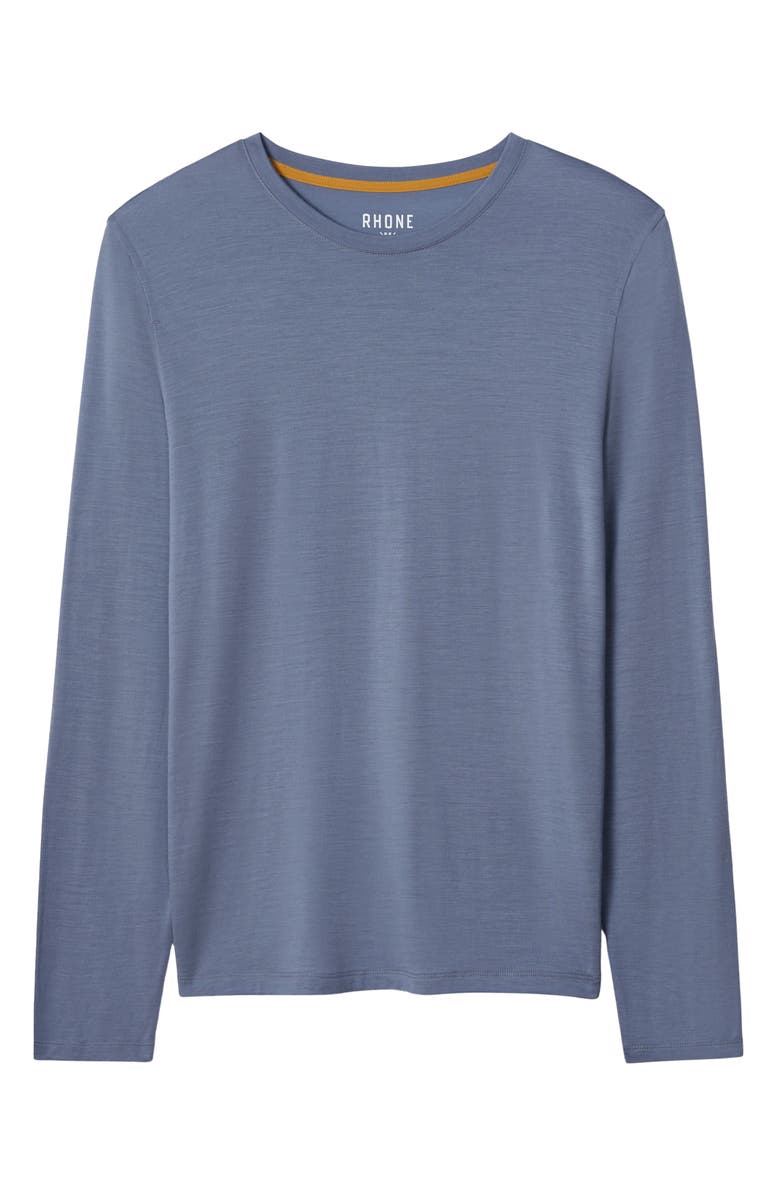 Rhone Modino Long Sleeve Wool Blend Crewneck T-Shirt, Alternate, color, Folkstone Gray