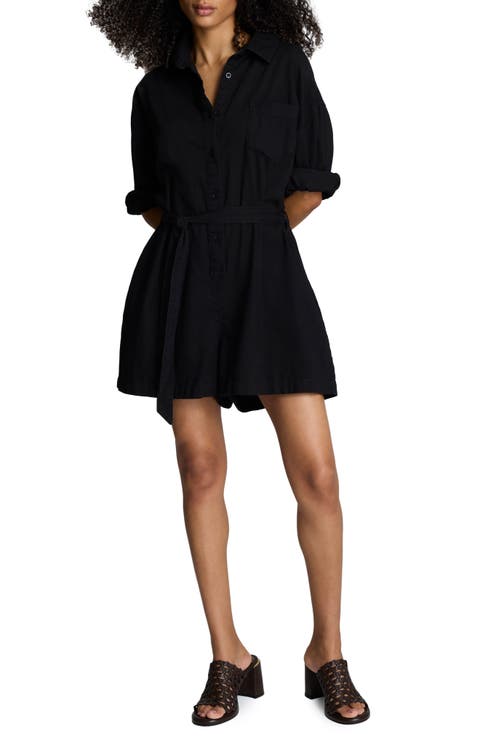 Tie Waist Cotton Romper