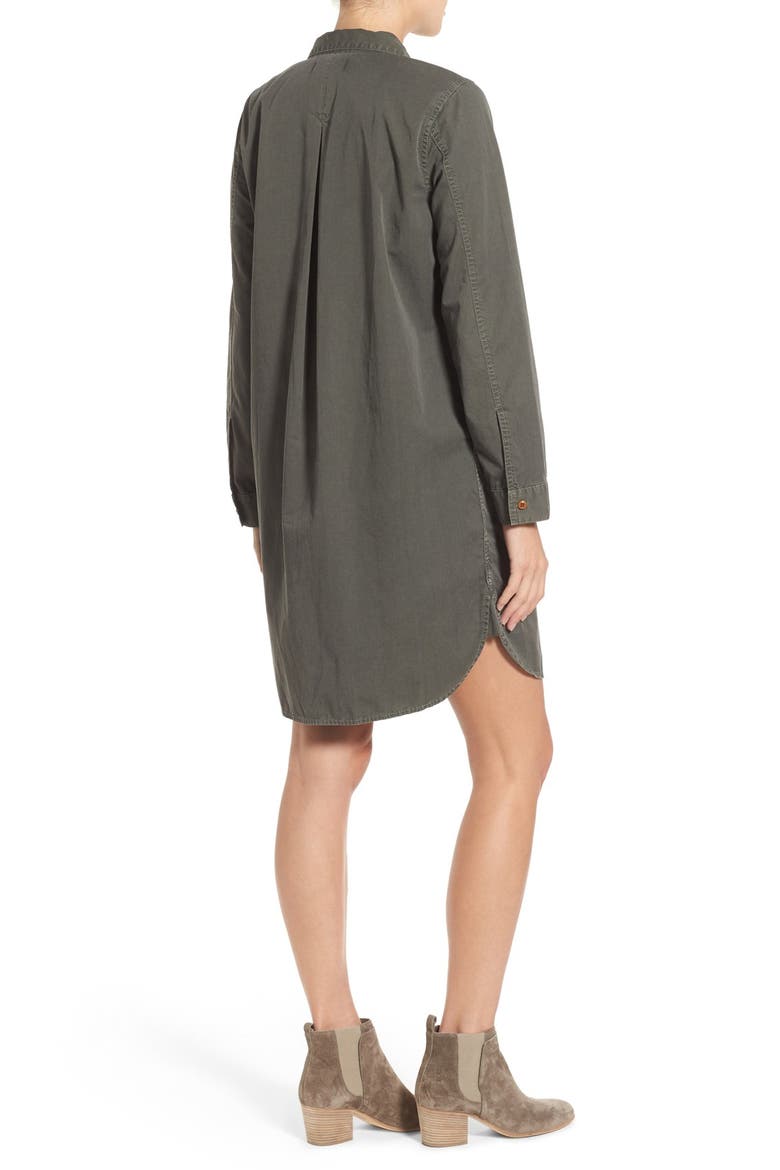 Garment Dye Cotton Shirtdress, Alternate, color, HIGHLAND GREEN