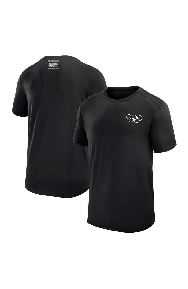 FANATICS Men's Fanatics Branded Black Olympic Games Inspired Stack T-Shirt, Alternate, color, 