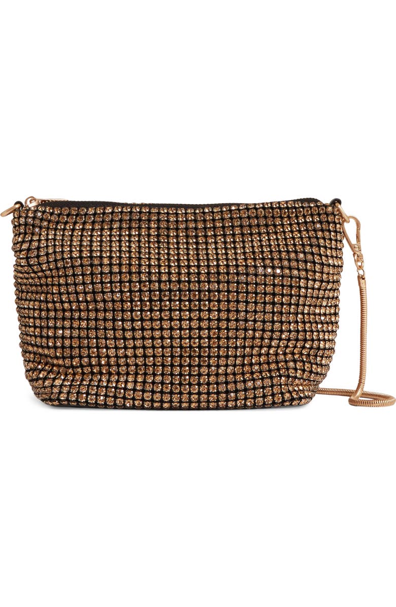 Reiss Leah Crystal Convertible Clutch, Main, color, Gold