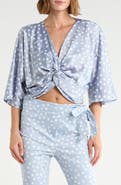 Renee C Polka Dot Front Twist Top