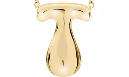 Jane Basch Designs Puffed Initial Pendant Necklace In Gold