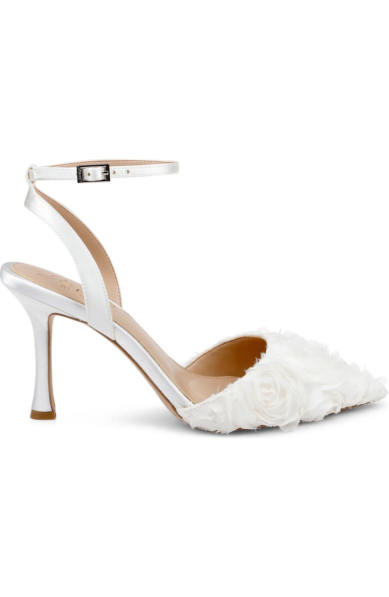 Jewel Badgley Mischka Shannon Pointed Toe Ankle Strap Pump, Alternate, color, Ivory/ Ivory
