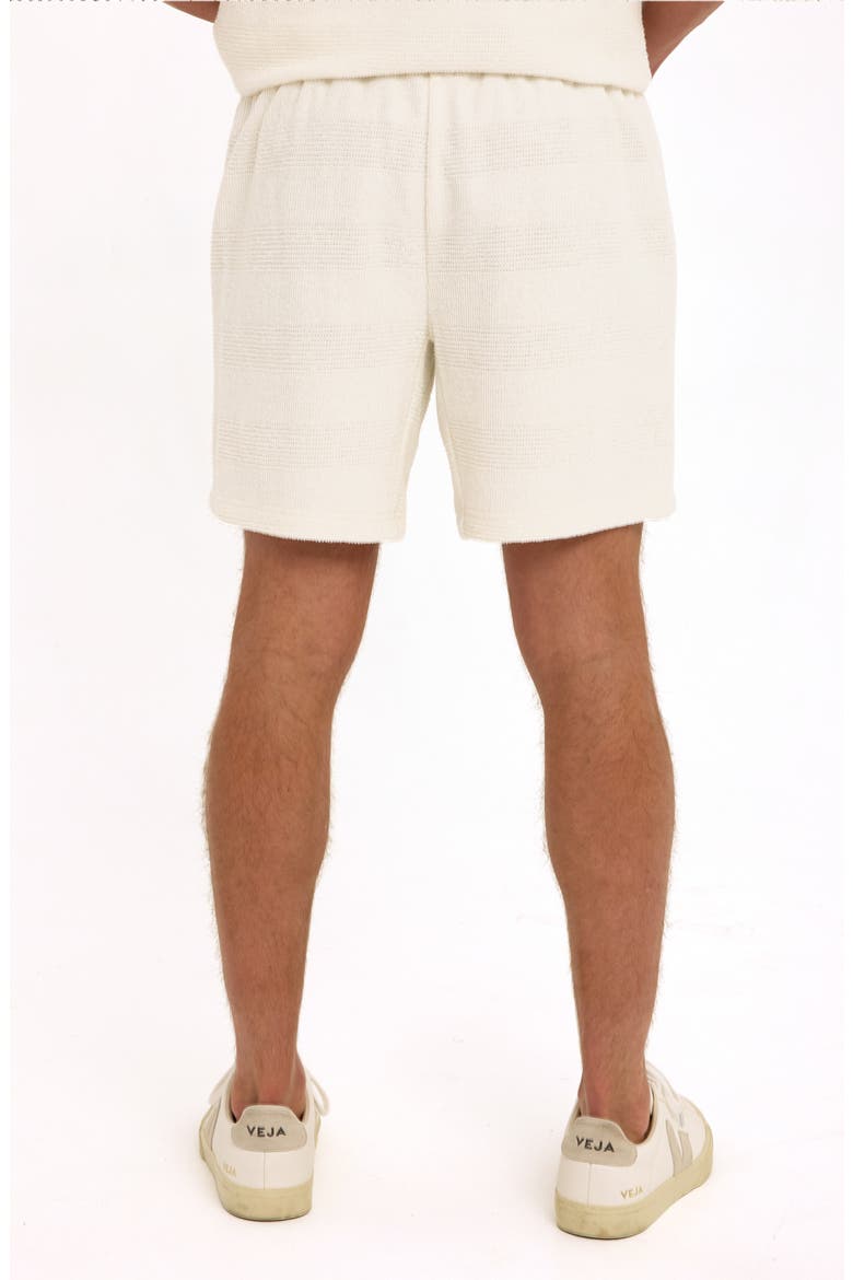 Wayne Stripe Jacquard Terry Cloth Drawstring Shorts, Alternate, color, WHITE