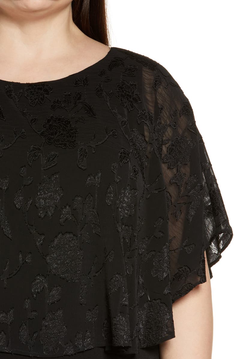 Connected Apparel Chiffon Burnout Dress, Alternate, color,