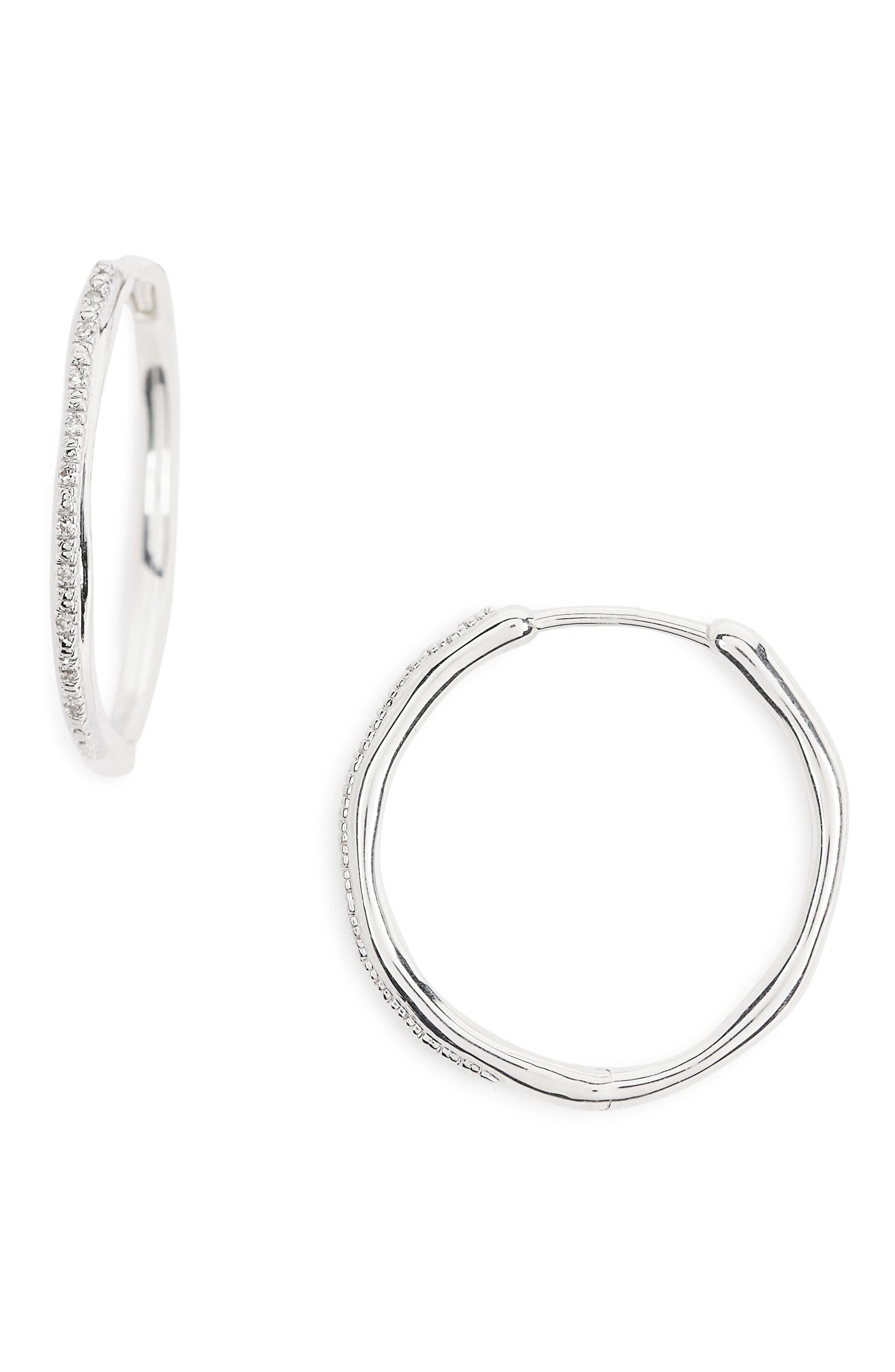 Monica Vinader Riva Wave Diamond Hoop Earrings