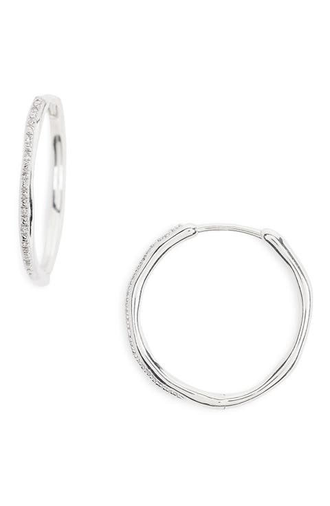 Riva Wave Diamond Hoop Earrings