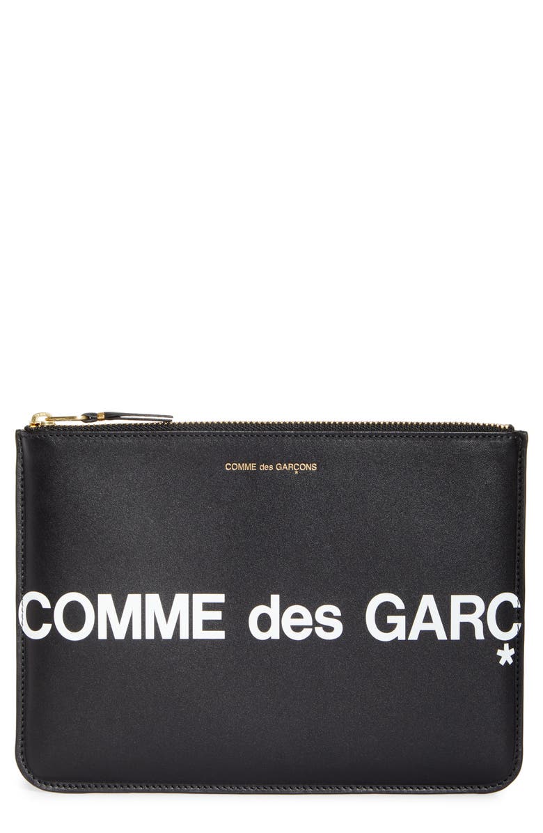 Comme des Garçons Wallets Comme des Garçons Huge Logo Large Zip Pouch, Main, color, 