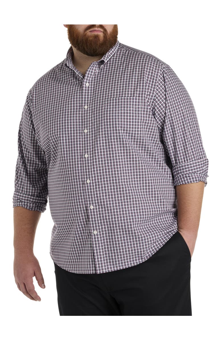 Oak Hill by DXL Big & Tall Check Patterned Sport Shirt, Main, color, 