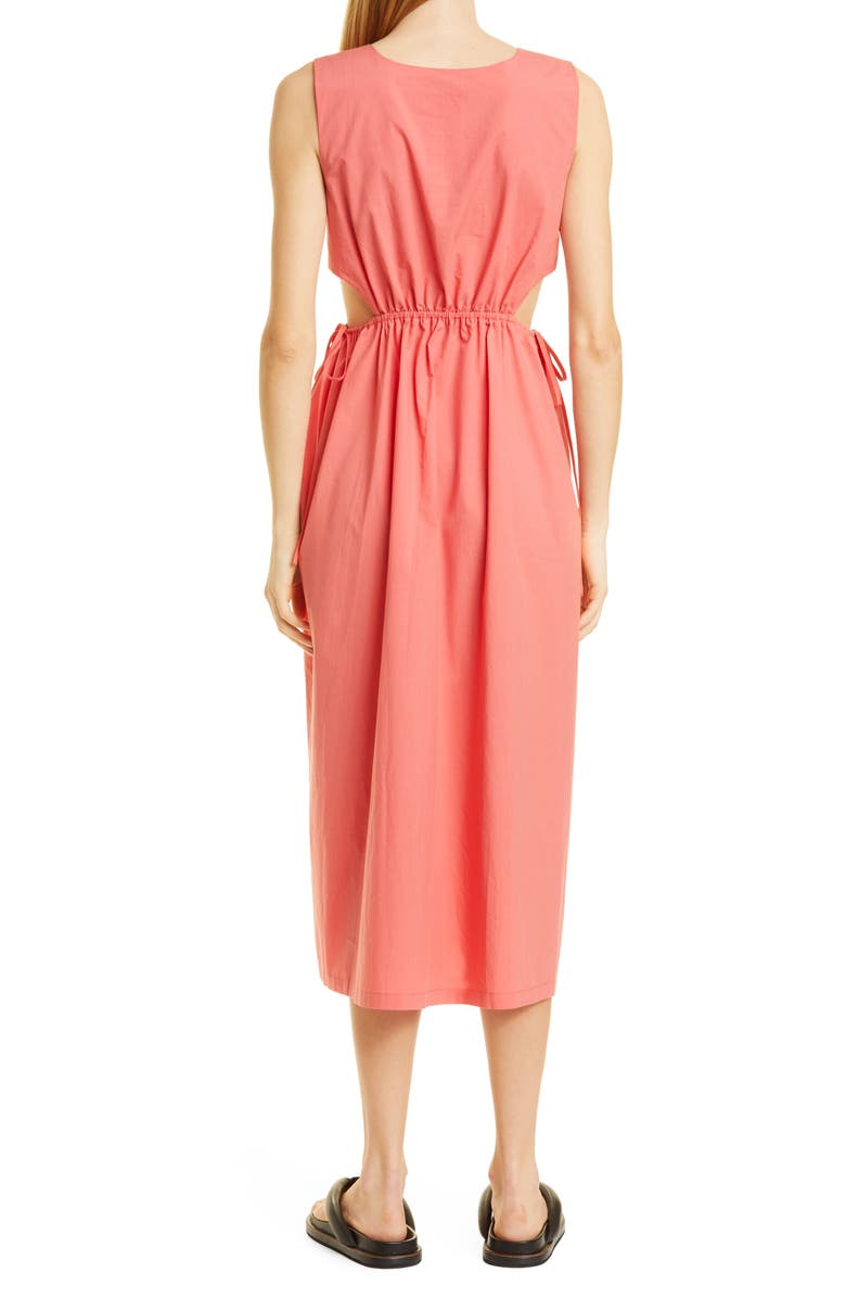 Rails Yvette Cutout Organic Cotton Blend Midi Dress, Alternate, color, Spiced Coral
