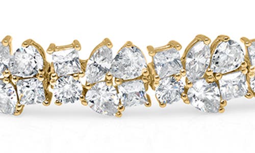 Crislu Multi Cluster Cubic Zirconia Bracelet In Gold