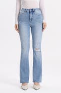 Bayeas Ripped High Waist Bootcut Jeans