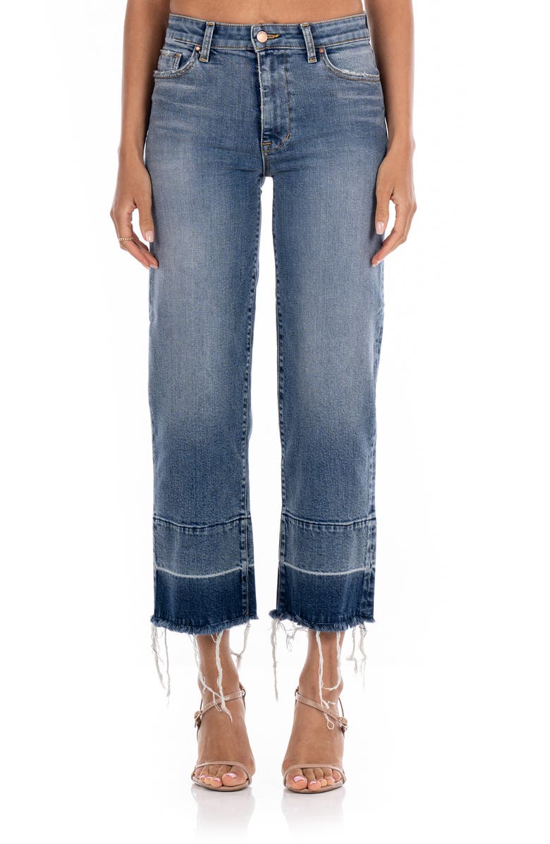 Fidelity Denim Malibu Release Hem High Waist Crop Wide Leg Jeans, Main, color,