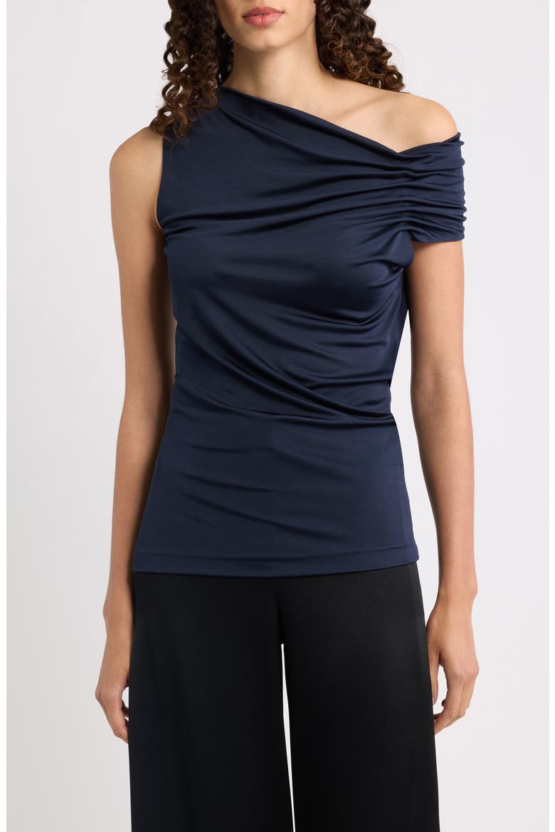 Ejoia Ruched Off the Shoulder Top, Main, color, SKY CAPTAIN