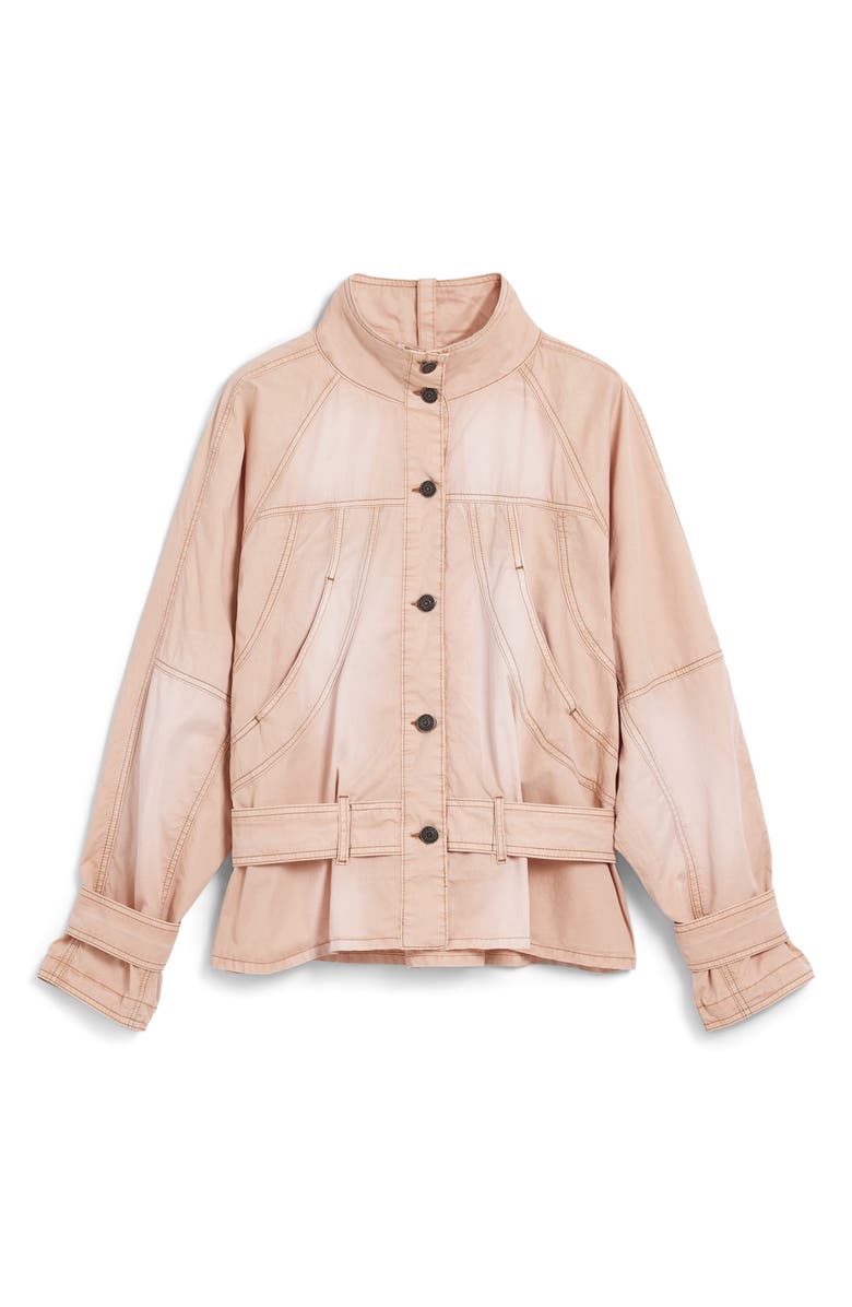 Desigual Belt Detail Cotton Jacket, Alternate, color, Pink