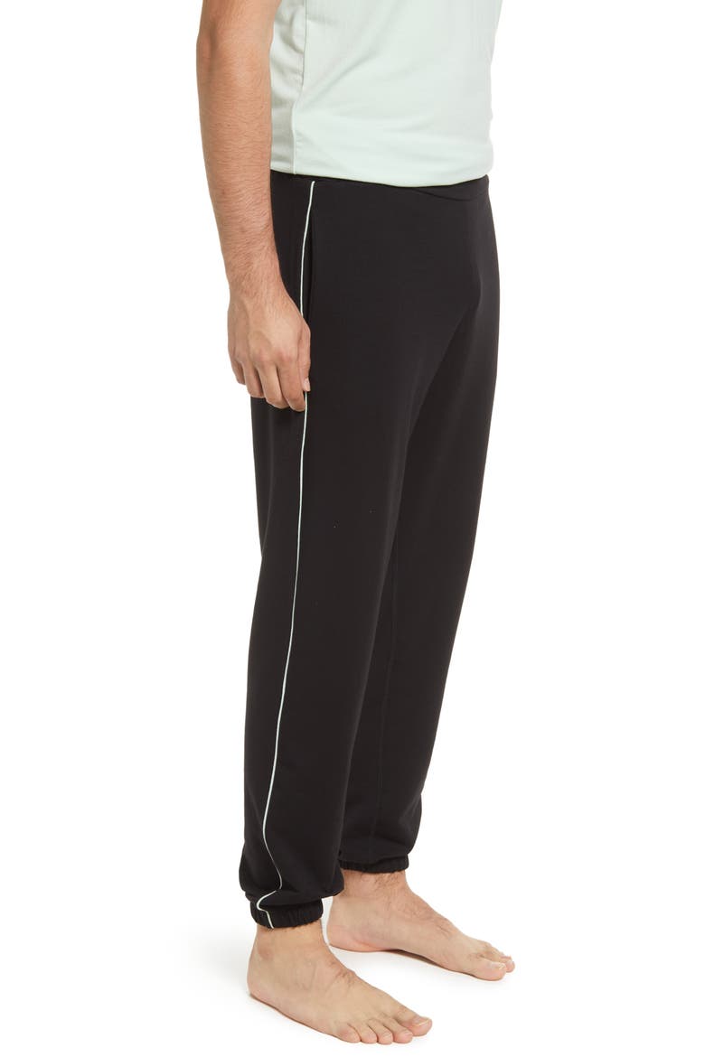 Men's Jogger Pajama Pants, Alternate, color, BLACK WITH MINT PIPING