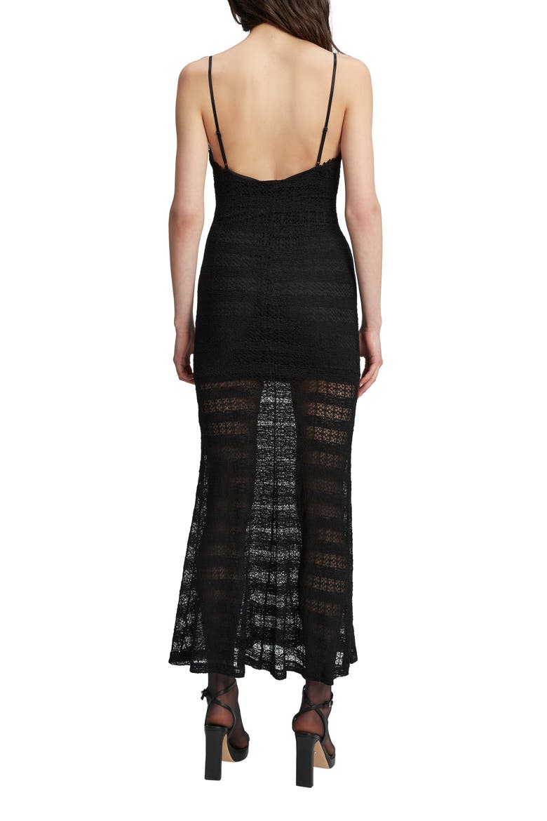 Flynn Lace Midi Dress, Alternate, color, BLACK