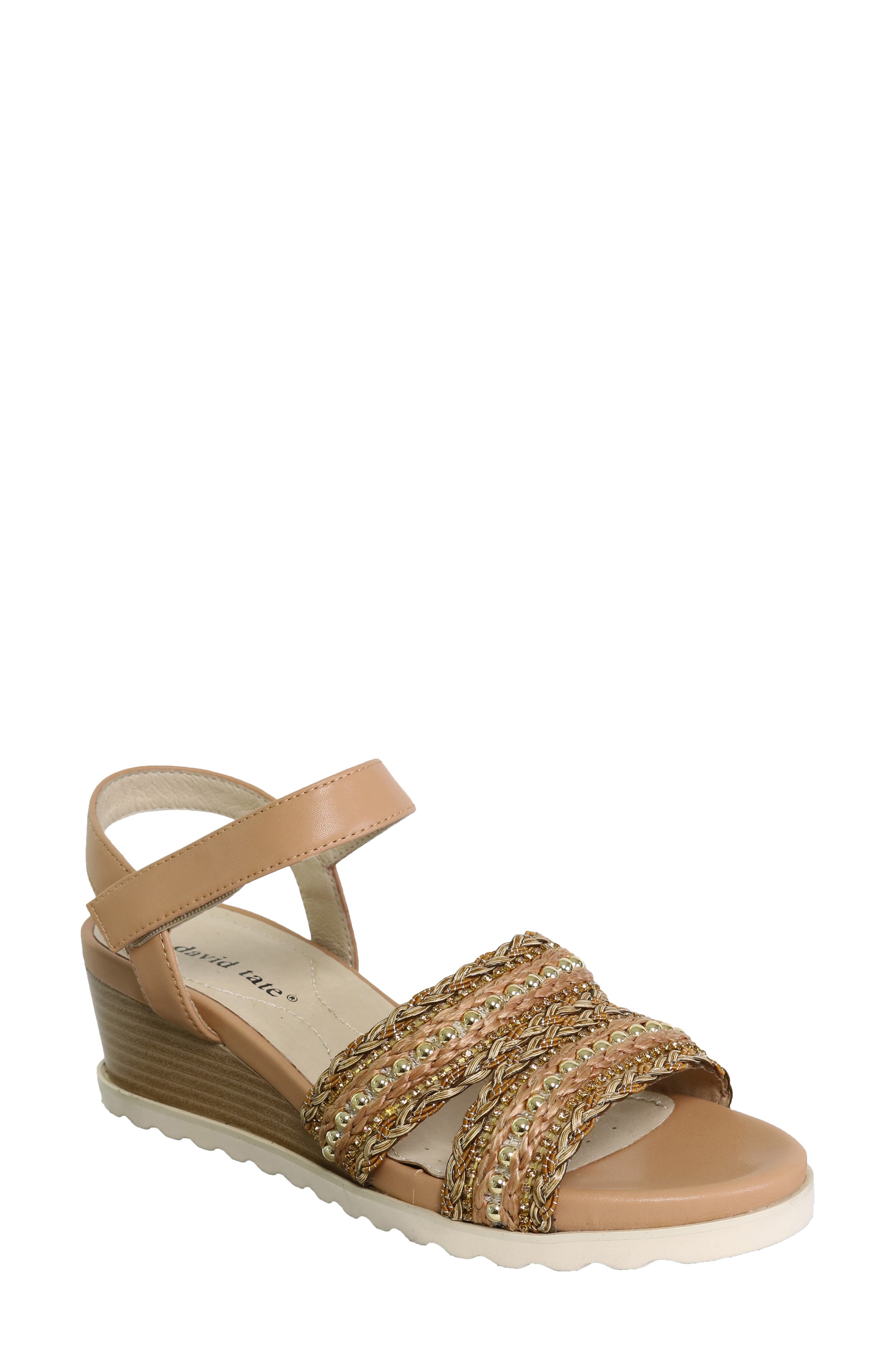 Kind Ankle Strap Platform Wedge Sandal, Main, color, TAN