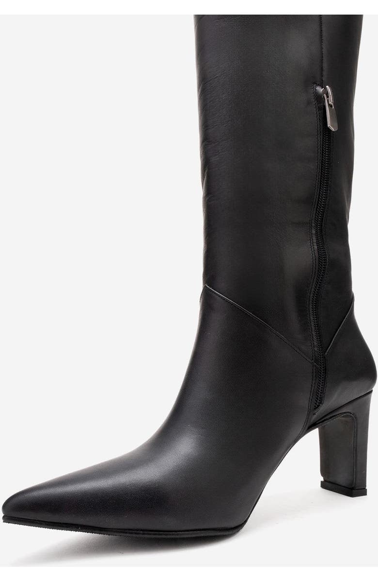 Forever & Always Shoes Merla Leather Block Heel Boot, Alternate, color, Black