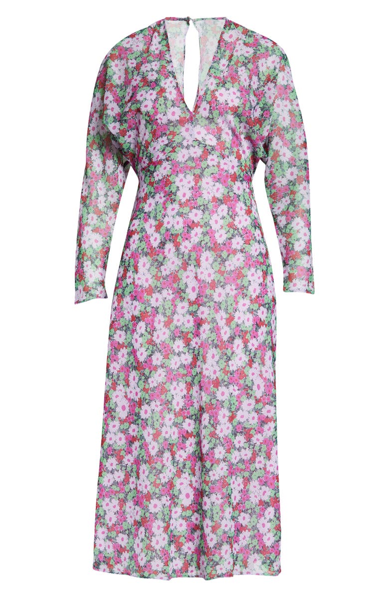 ASOS DESIGN Floral Long Sleeve Midi Dress, Main, color, 