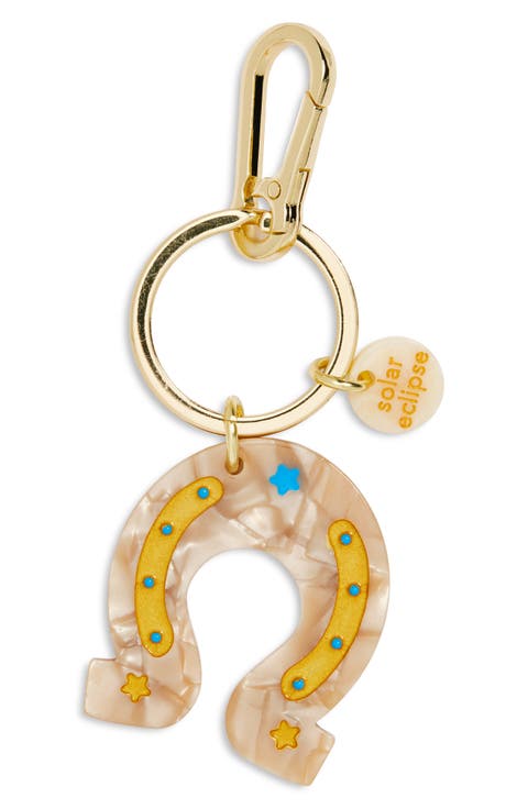 Hand Painted Lucky Horseshoe Key Chain Bag Charm