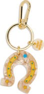 Solar Eclipse Hand Painted Lucky Horseshoe Key Chain Bag Charm