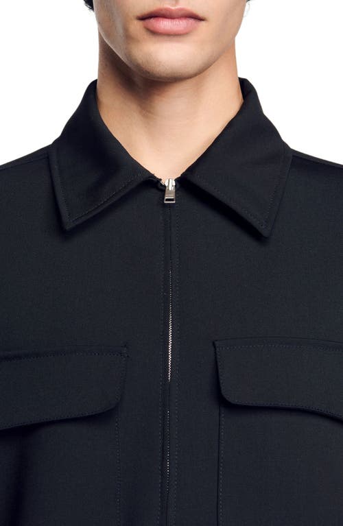 Sandro Zip-up Jacket In Black