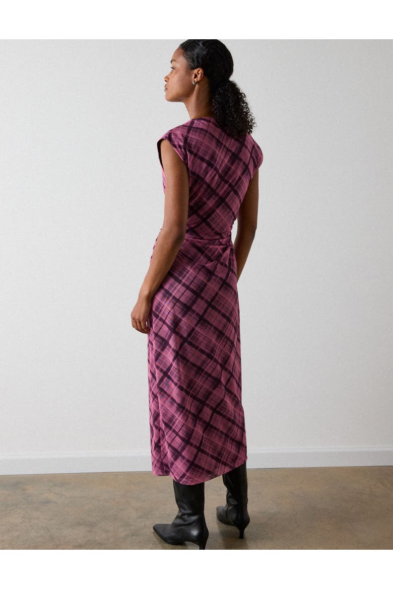 Twist Check Mesh Midi Dress, Alternate, color, Pink/Multi