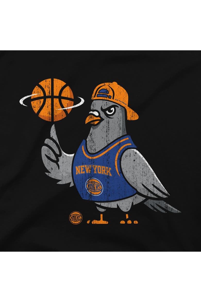Unisex Stadium Essentials  Black New York Knicks Pigeon T-Shirt, Alternate, color, Black