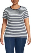 Lands' End Plus Size Micro Rib T-Shirt