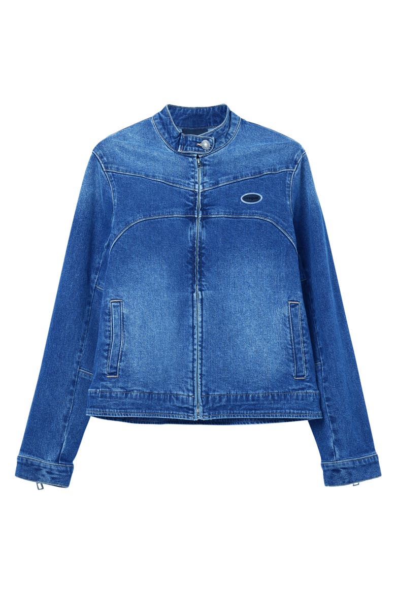Denim Biker Jacket, Alternate, color, BLUE