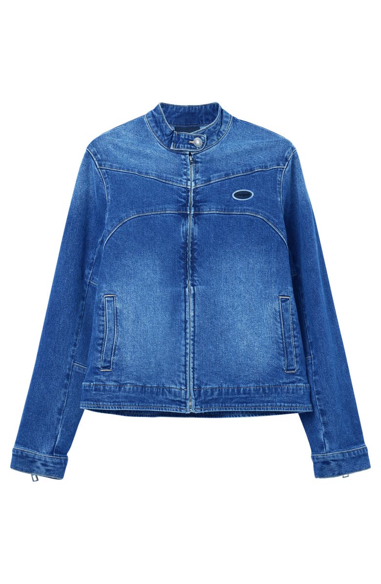 Desigual Denim Biker Jacket, Alternate, color, 