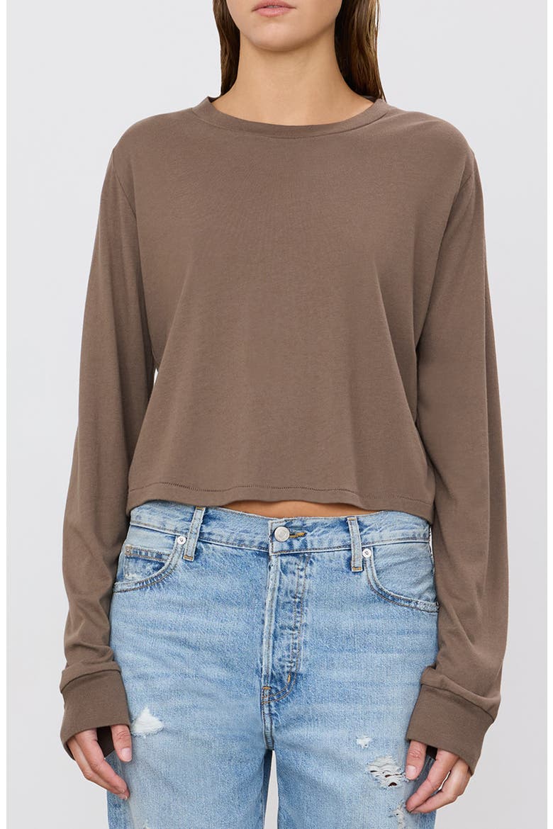 Long Sleeve Boxy T-Shirt, Main, color, MUSHROOM