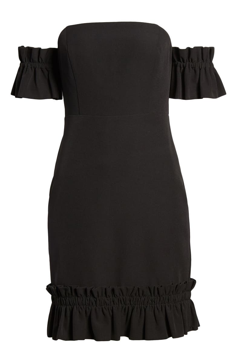 Endless Rose Ruffle Detail Off the Shoulder Body-Con Dress, Alternate, color, 
