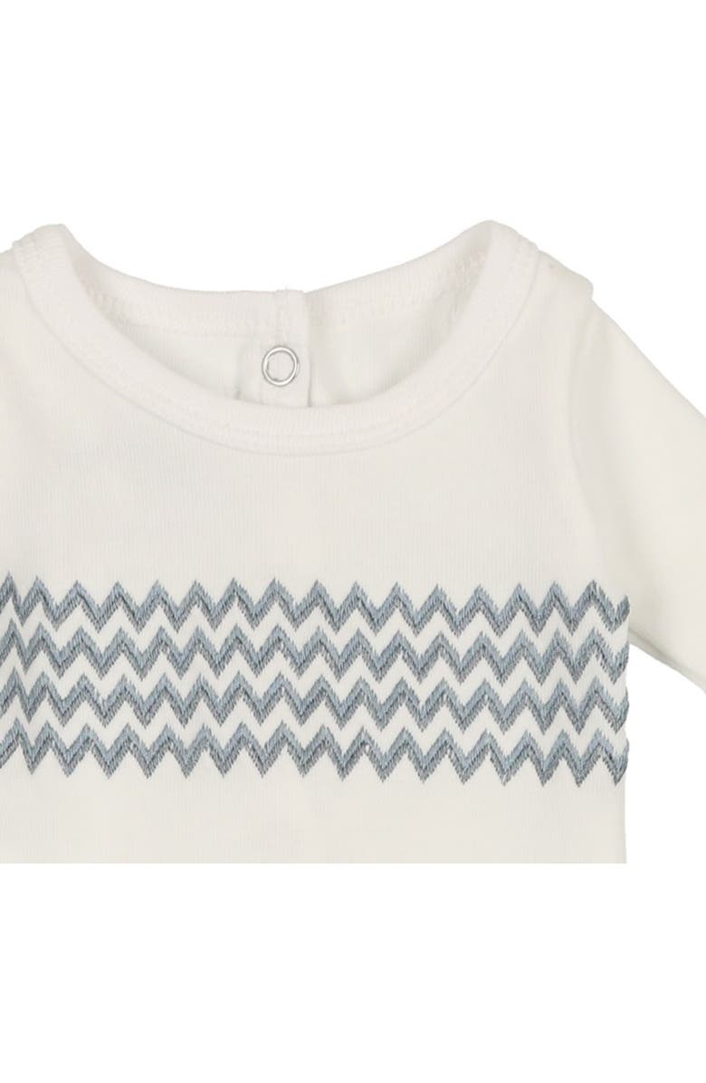 Manière Zigzag Cotton Footie, Alternate, color,