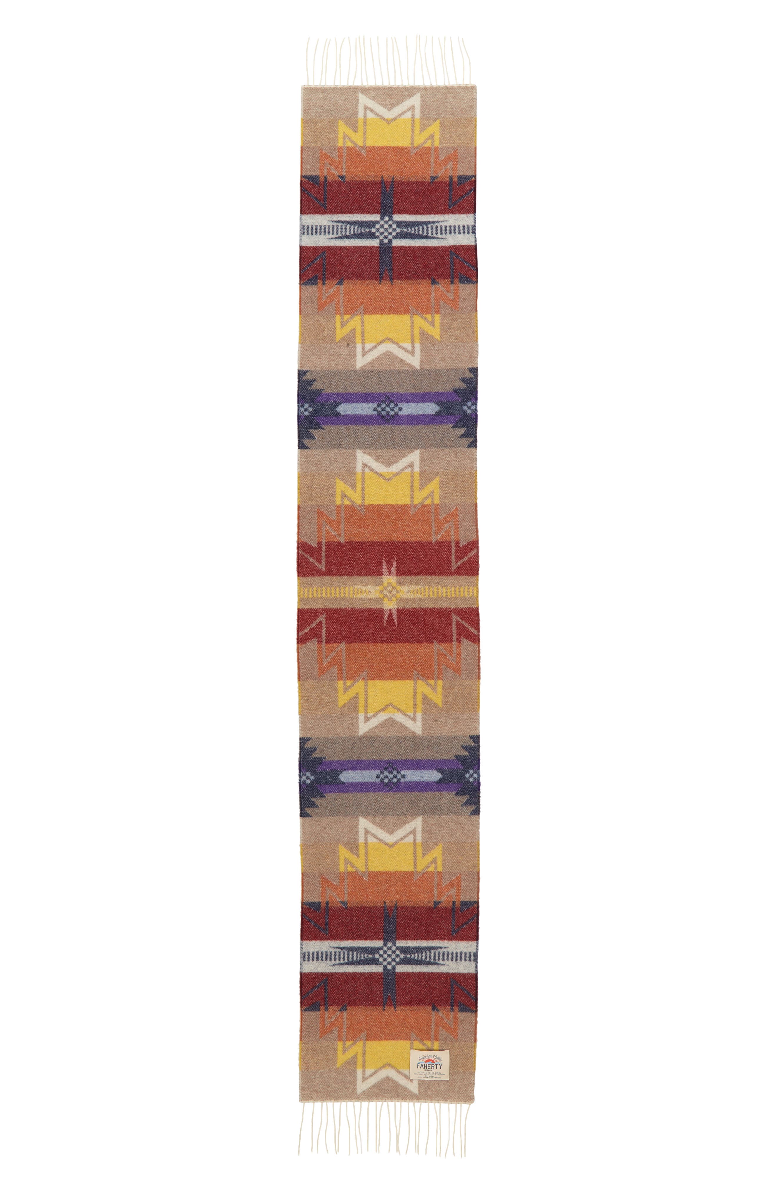 Faherty x Doug Good Feather Desert Earth Fire Wool Blend Scarf ...