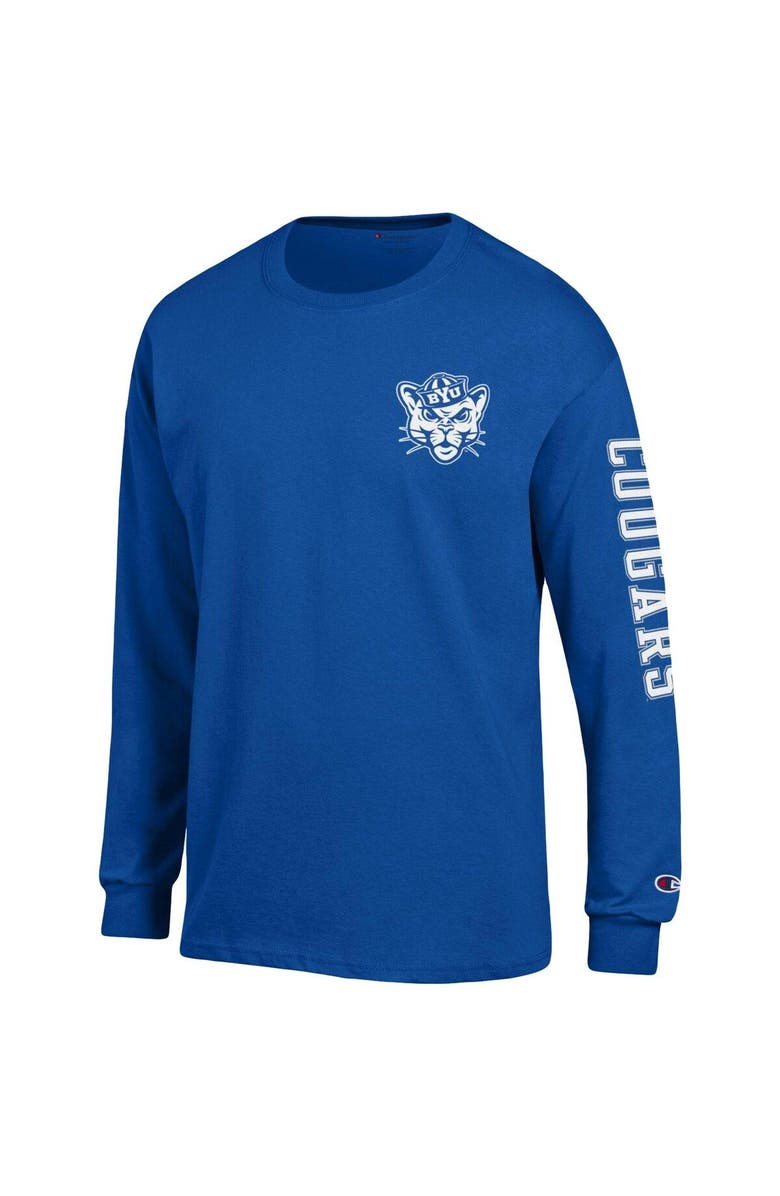 Champion Men's Champion Royal BYU Cougars Team Stack Long Sleeve T-Shirt, Alternate, color, 