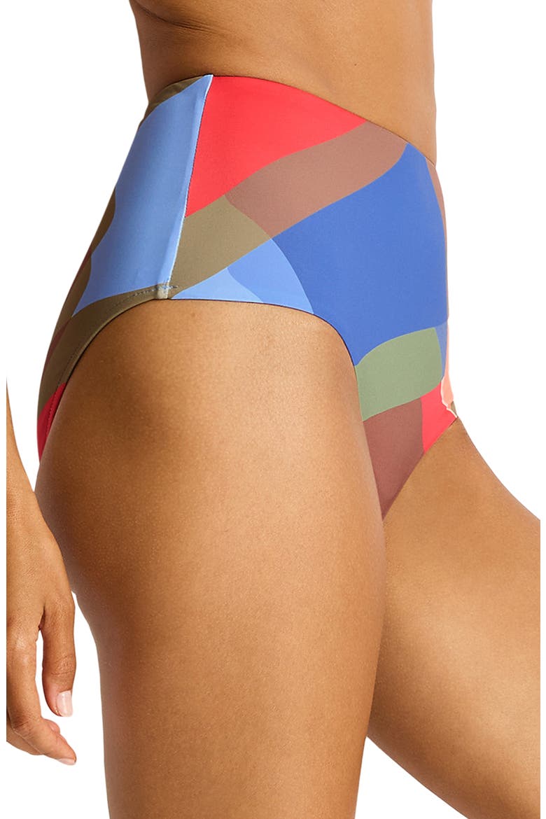Santora High Waist Bikini Bottoms, Alternate, color, BLUE MULTI